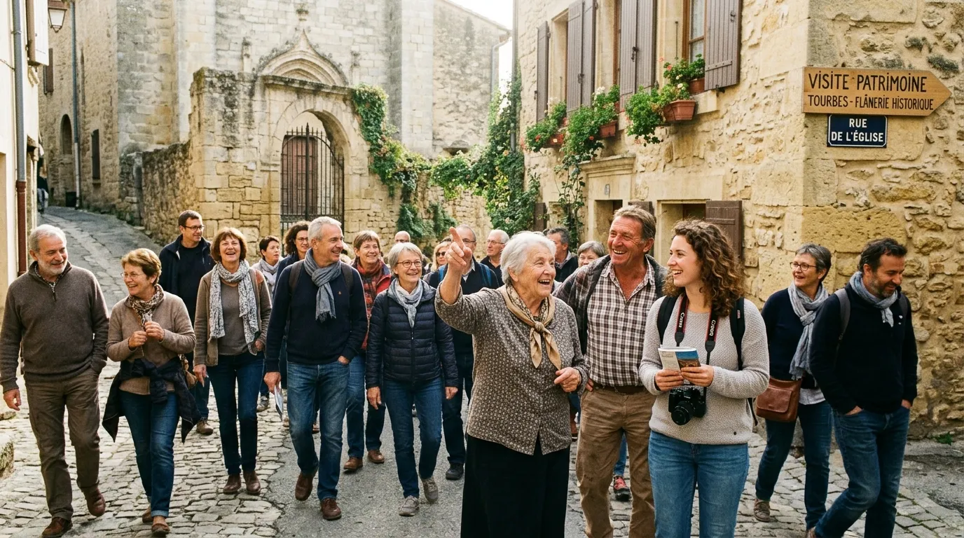 Visite historique guidée pédestre à travers le vieux village de Tourbes